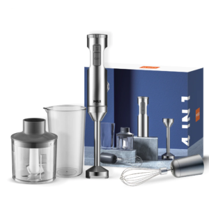 Powerful 800W 4-in-1 Hand Immersion Blender,Stainless Steel Stick Blender,700ml Mixing Beaker,500ml Food Processor,Whisk